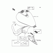 Схема вузла: Інформаційні наклейки для Kawasaki VN900 Vulcan 900 Classic LT