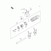 Схема вузла: Gear change drum/shift fork(s) для Kawasaki KLE500