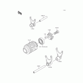 Схема вузла: Gear change drum/shift fork(s) для Kawasaki KX125
