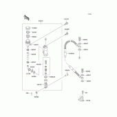 Схема узла: Задний тормозной цилиндр для Kawasaki KX500