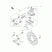 Схема узла: Задний тормоз для Kawasaki VN1500 VN1500 Classic Tourer Fi