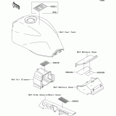 Схема вузла: Інформаційні наклейки для Kawasaki ZR1100 ZRX1100-II