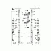 Схема вузла: Вилка передньої осі для Kawasaki EN650 Vulcan S ABS