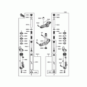 Схема узла: Передняя вилка для Kawasaki EX400 Ninja 400R ABS