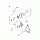 Схема узла: Ступица заднего колеса для Kawasaki KLE500