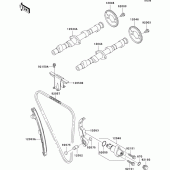 Схема узла: Распредвал & Цепь ГРМ & Натяжитель для Kawasaki ZR750 ZR-7S