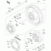 Схема вузла: Ступиця заднього колеса для Kawasaki ZR750 ZR-7