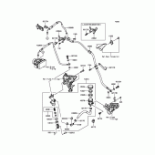 Схема вузла: Задній гальмівний циліндр Kawasaki ZX1000 Ninja 1000 ABS