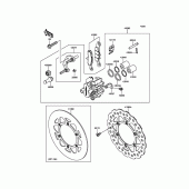 Схема вузла: Переднє гальмо для Kawasaki KX85 KX85