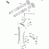Схема вузла: Розподільний вал & Ланцюг ГРМ & Натягувач для Kawasaki ZR1000 Z1000