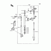 Схема вузла: Вилка передньої осі для Kawasaki KMX50 KSR-I