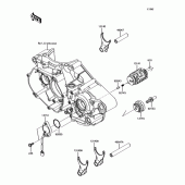 Схема вузла: Копірний вал\Вилки для Kawasaki KX450 KX450F