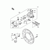 Схема узла: Задний тормоз для Kawasaki VN900 Vulcan 900 Classic