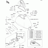 Схема вузла: Паливний бак(1/2)(vn800-b1-b3) для Kawasaki VN800 Vulcan 800 Classic