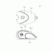 Схема узла: Наклейки (Серебро\Белый J7F) для Kawasaki BJ250 Estrella