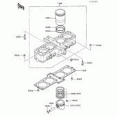 Схема вузла: Циліндр & Поршень для Kawasaki ZX600 Ninja 600R