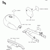 Схема вузла: Інформаційні наклейки для Kawasaki BJ250 Estrella RS