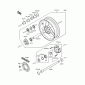 Схема вузла: Заднє колесо & Привідний ланцюг для Kawasaki ZX900 GPZ900R