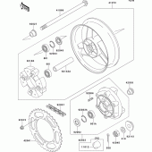 Схема узла: Ступица заднего колеса для Kawasaki ZX600 ZZ-R600