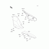 Схема вузла: Задні бічні обтічники & Захист ланцюга для Kawasaki VN250 Eliminator 250V