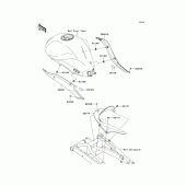 Схема вузла: Задні бічні обтічники & Захист ланцюга для Kawasaki ER400 ER-4N
