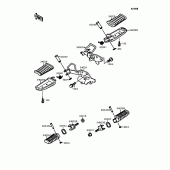 Схема узла: Подножки для Kawasaki EL250 Eliminator 250SE