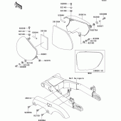 Схема вузла: Задні бічні обтічники & Захист ланцюга для Kawasaki EJ650 W650