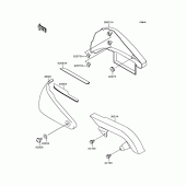 Схема вузла: Задні бічні обтічники & Захист ланцюга для Kawasaki VN400 Vulcan Classic
