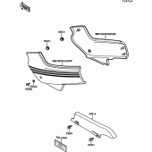 Схема узла: Side cover/chain case(ex500-b2/b3/b4) для Kawasaki EX500 GPZ500S