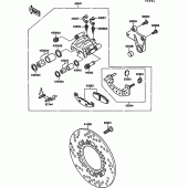 Схема узла: Задний тормозной суппорт для Kawasaki ZX900 GPZ900R