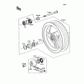 Схема узла: Ступица переднего колеса для Kawasaki ZX1100 Ninja ZX-11