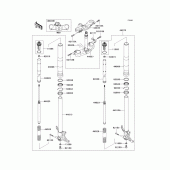 Схема узла: Вилка передней оси для Kawasaki ZX600 Ninja ZX-6RR