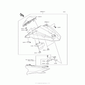 Схема узла: Заглушка сиденья (Опция) для Kawasaki EX300 Ninja 300
