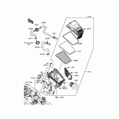 Схема узла: Воздушный фильтр для Kawasaki BX250 NINJA 250SL