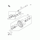 Схема вузла: Ступиця переднього колеса для Kawasaki VN400 Vulcan Drifter