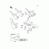 Схема вузла: Задні бічні обтічники & Захист ланцюга для Kawasaki ZR400 Zephyr X