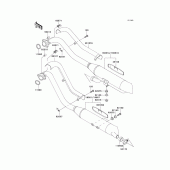 Схема вузла: Вихлопна система для Kawasaki VN800 Vulcan 800 Classic