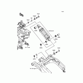 Схема вузла: Підвіска/задній амортизатор для Kawasaki EX650 ER-6F ABS