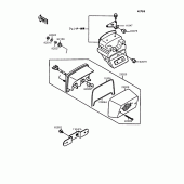 Схема вузла: Задній ліхтар (Стоп сигнал) для Kawasaki EN400 Vulcan 400