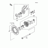 Схема вузла: Ступиця переднього колеса для Kawasaki KMX125