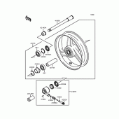 Схема вузла: Ступиця переднього колеса для Kawasaki ZX900 GPZ900R