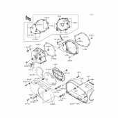 Схема узла: Left engine cover(s) для Kawasaki VN1500 VN1500 Classic Tourer Fi