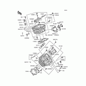 Схема вузла: Головка циліндра для Kawasaki VN400 Vulcan