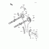 Схема вузла: Розподільний вал & Ланцюг ГРМ & Натягувач для Kawasaki ZG1200 Voyager XII