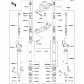 Схема узла: Вилка передней оси для Kawasaki ZX600 ZZ-R600