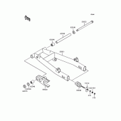 Схема вузла: Задній важіль (Маятник) для Kawasaki BJ250 Estrella