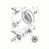 Схема вузла: Заднє колесо & Привідний ланцюг для Kawasaki ZX636 Ninja ZX-6R ABS KRT Edition