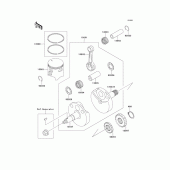 Схема узла: Crankshaft/piston(s) для Kawasaki KX100