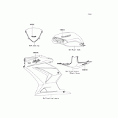 Схема вузла: Наклейки (Синій K8F) для Kawasaki EX250 Ninja 250R