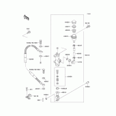 Схема вузла: Задній гальмівний циліндр для Kawasaki KX125